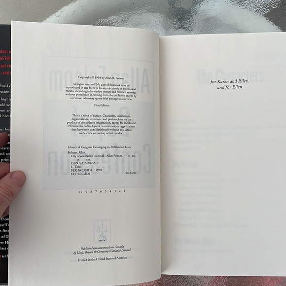 Day of Confession - Allan Folsom. hardcover. VG Condition. Thriller - Picture 11 of 12